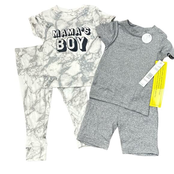 Tahari Boys 4 Pc Pajamas Set Size 12M Grey White NWT - Picture 1 of 3